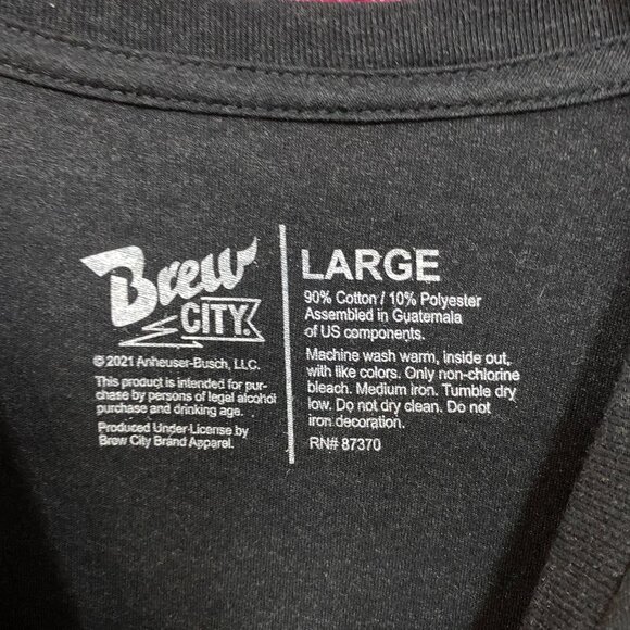 Brew City Beer Gear Genuine Bud Light Beer Retro Style T-Shirt Large - Picture 4 of 4